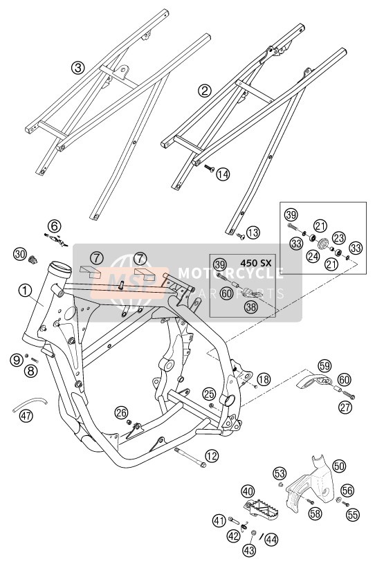 KTM 450 SX RACING Europe 2003 Frame for a 2003 KTM 450 SX RACING Europe