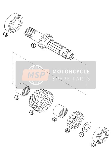 KTM 450 SX RACING Europe 2003 Transmission I - Main Shaft for a 2003 KTM 450 SX RACING Europe