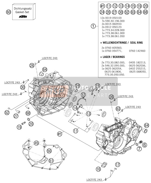 KTM 450 SXS-F Europe 2007 Engine Case for a 2007 KTM 450 SXS-F Europe