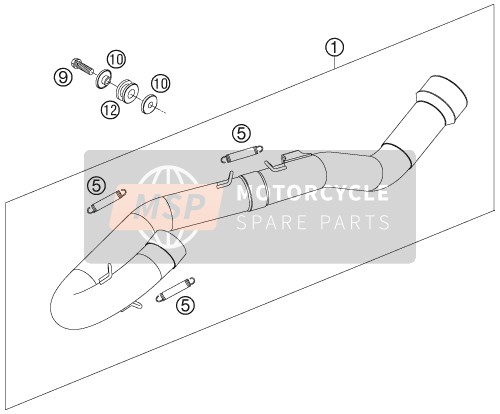 KTM 450 SXS-F Europe 2007 Exhaust System for a 2007 KTM 450 SXS-F Europe