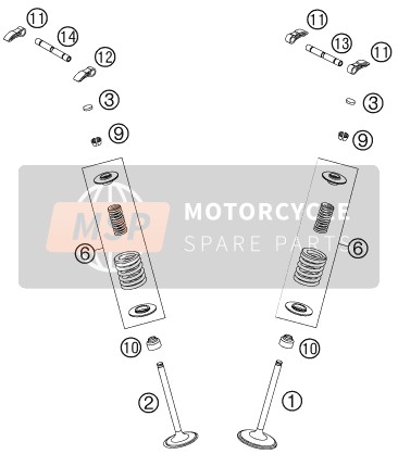 KTM 450 SXS-F Europe 2007 Klepaandrijving voor een 2007 KTM 450 SXS-F Europe