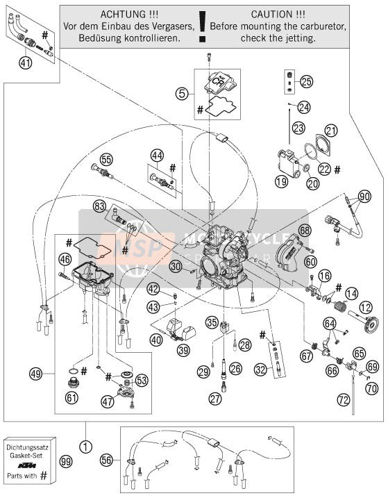 KTM 450 SXS Europe 2006 Carburettor for a 2006 KTM 450 SXS Europe