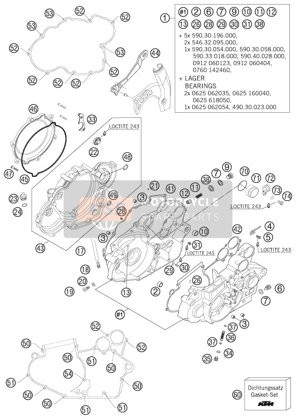 KTM 450 SXS Europe 2006 Boîtier moteur pour un 2006 KTM 450 SXS Europe