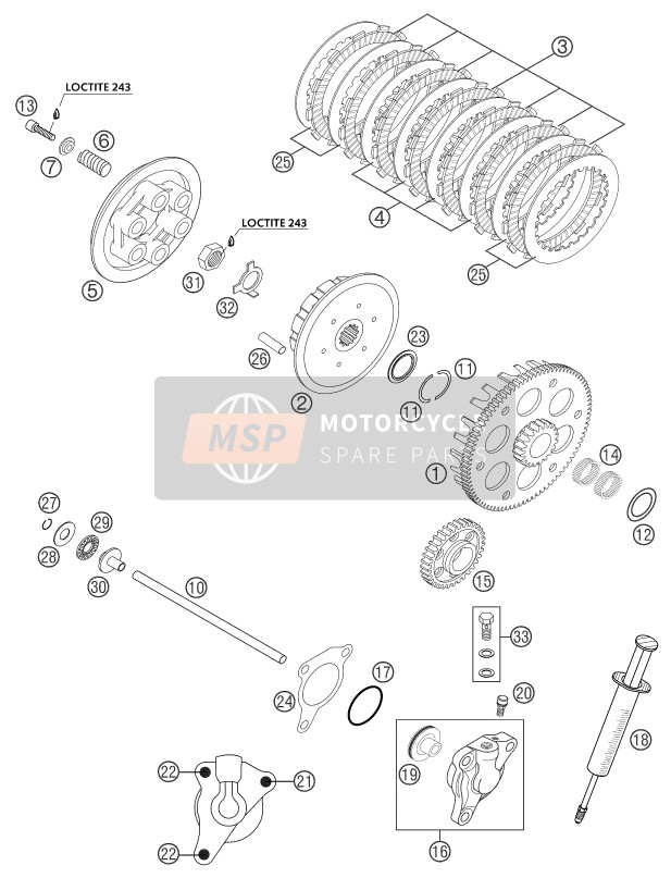 KTM 450 SXS RACING Europe 2003 Embrayage pour un 2003 KTM 450 SXS RACING Europe