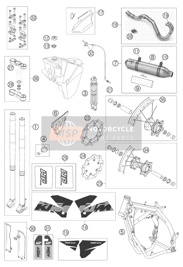 KTM 450 SXS RACING Europe 2005 New Parts for a 2005 KTM 450 SXS RACING Europe