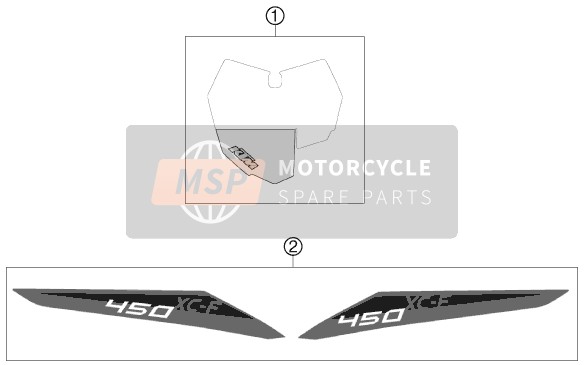 KTM 450 XC-F USA 2013 Aufkleber für ein 2013 KTM 450 XC-F USA