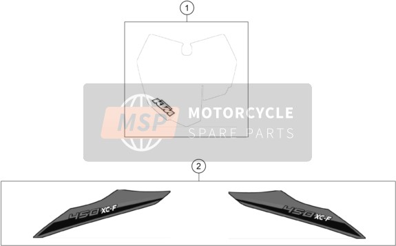 KTM 450 XC-F USA 2014 Sticker voor een 2014 KTM 450 XC-F USA