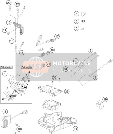 KTM 450 XC-F USA 2014 Cablaggio elettrico per un 2014 KTM 450 XC-F USA