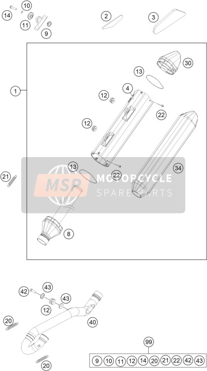 KTM 450 XC-F USA 2015 Exhaust System for a 2015 KTM 450 XC-F USA