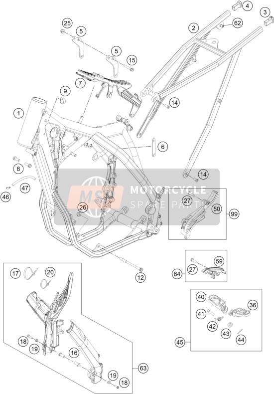 KTM 450 XC-F USA 2015 Frame voor een 2015 KTM 450 XC-F USA