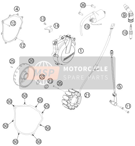 KTM 450 XC-F USA 2015 Sistema di accensione per un 2015 KTM 450 XC-F USA