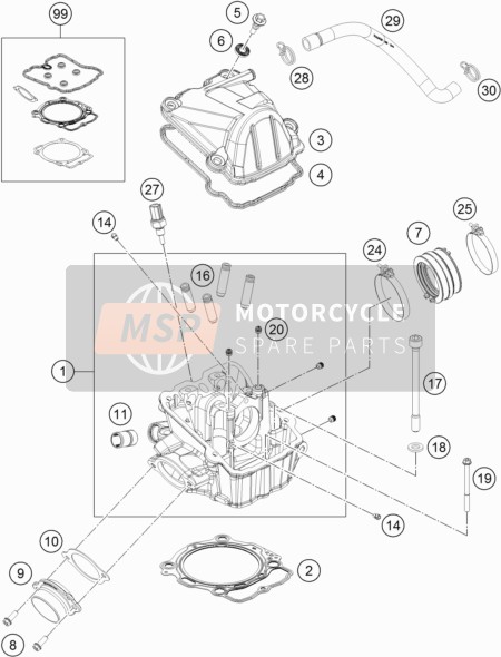 KTM 450 XC-F USA 2016 Zylinderkopf für ein 2016 KTM 450 XC-F USA