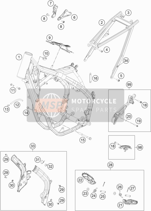 KTM 450 XC-F USA 2018 Frame for a 2018 KTM 450 XC-F USA