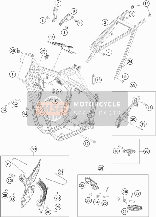 KTM 450 XC-F USA 2019 Cuadro para un 2019 KTM 450 XC-F USA