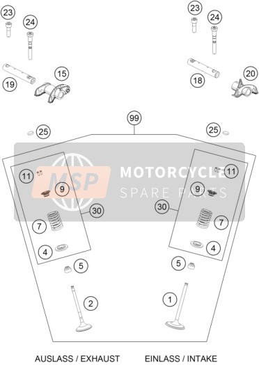 KTM 450 XC-F USA 2019 Klepaandrijving voor een 2019 KTM 450 XC-F USA
