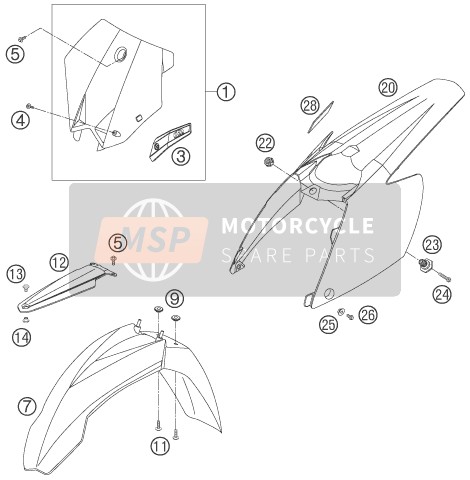 KTM 450 XC-G RACING USA 2006 Masque, Ailes pour un 2006 KTM 450 XC-G RACING USA