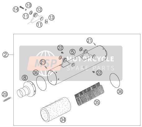 KTM 450 XC-W USA 2007 Main Silencer for a 2007 KTM 450 XC-W USA