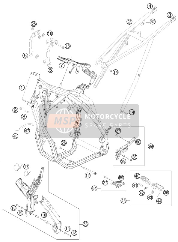 KTM 450 XC-W USA 2012 Frame voor een 2012 KTM 450 XC-W USA