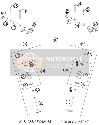 KTM 450 XC-W USA 2012 Commande de soupape pour un 2012 KTM 450 XC-W USA