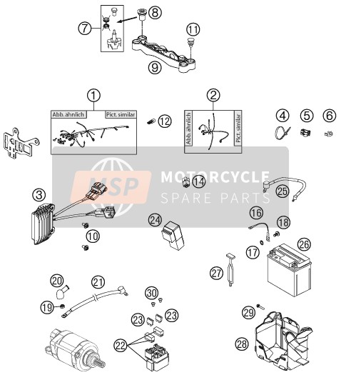 KTM 450 XC-W USA 2012 Cablaggio elettrico per un 2012 KTM 450 XC-W USA