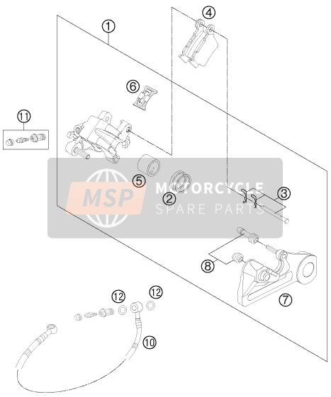 KTM 450 XC-W USA 2013 Rear Brake Caliper for a 2013 KTM 450 XC-W USA