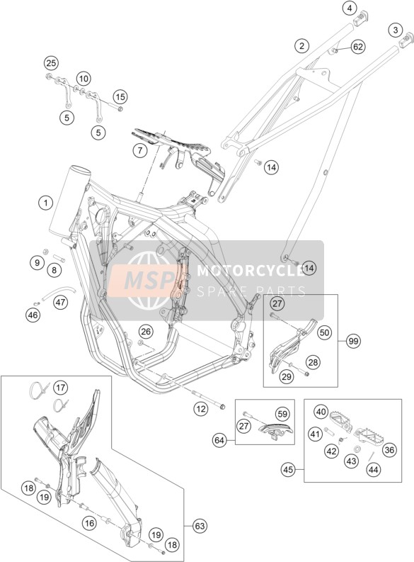 KTM 450 XC-W USA 2014 Frame voor een 2014 KTM 450 XC-W USA