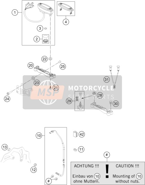 KTM 450 XC-W USA 2014 Instrumenten / Slotsysteem voor een 2014 KTM 450 XC-W USA