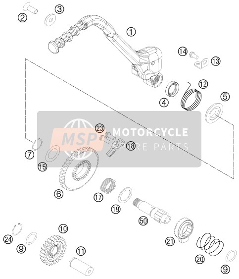 KTM 450 XC-W USA 2014 Démarreur au pied pour un 2014 KTM 450 XC-W USA