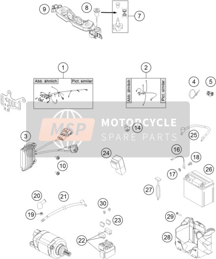 KTM 450 XC-W USA 2015 Kabelboom voor een 2015 KTM 450 XC-W USA