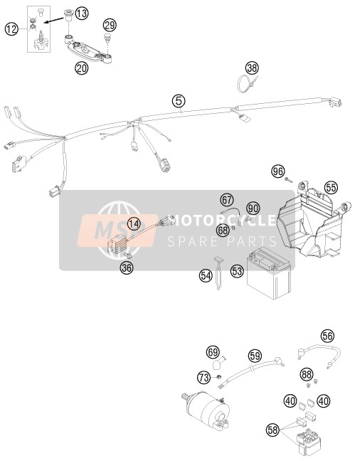 KTM 450 XC-W SIX DAYS USA 2010 Wiring Harness for a 2010 KTM 450 XC-W SIX DAYS USA