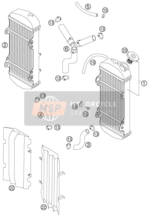 KTM 450 XC Europe 2007 Cooling System for a 2007 KTM 450 XC Europe