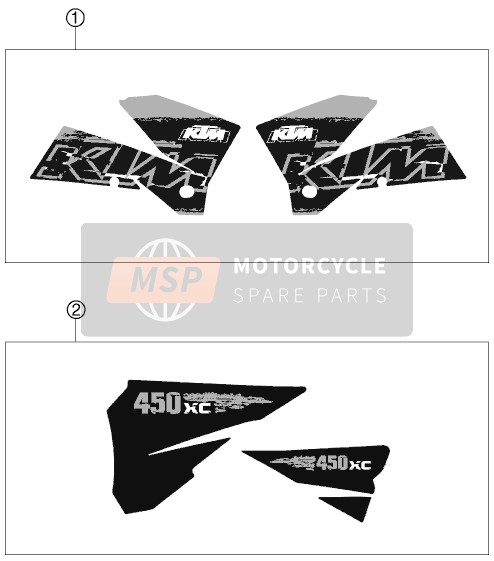 KTM 450 XC USA 2007 Decal for a 2007 KTM 450 XC USA