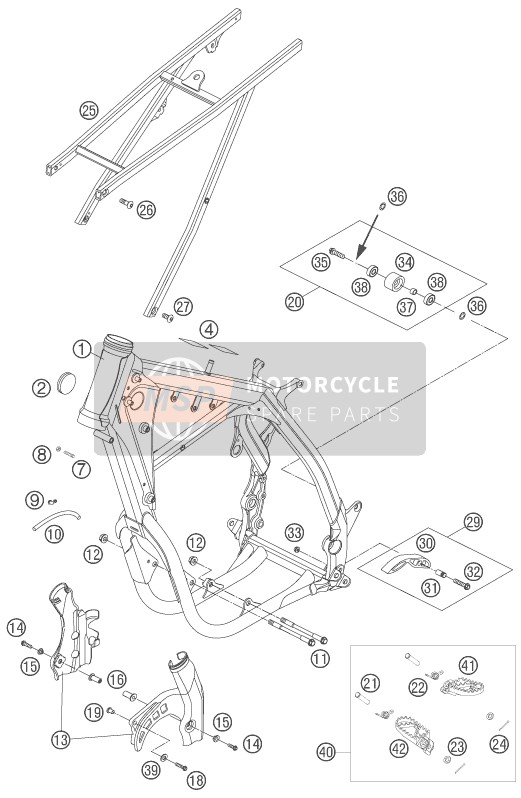 KTM 450 XC Europe 2007 Frame voor een 2007 KTM 450 XC Europe