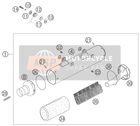 KTM 450 XC Europe 2007 Main Silencer for a 2007 KTM 450 XC Europe