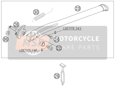 KTM 450 XC USA 2007 SEITENSTÄNDER/STÄNDER MITTE für ein 2007 KTM 450 XC USA