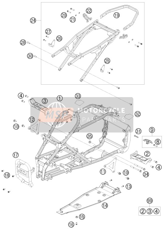 KTM 450 XC ATV Europe 2008 Frame for a 2008 KTM 450 XC ATV Europe