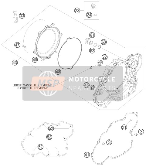 KTM 450 XC ATV Europe 2009 Kupplungsabdeckung für ein 2009 KTM 450 XC ATV Europe