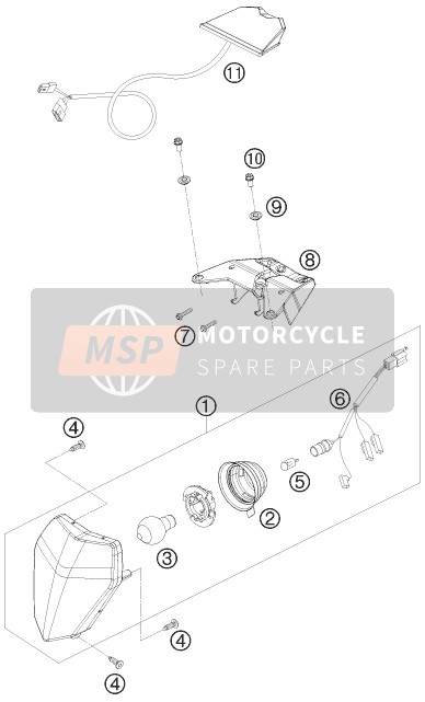 KTM 450 XC ATV Europe 2009 BELEUCHTUNGSSYSTEM für ein 2009 KTM 450 XC ATV Europe