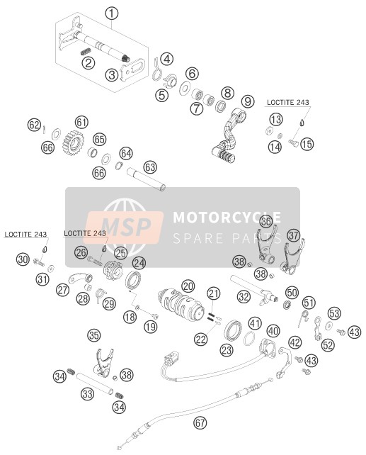 KTM 450 XC ATV Europe 2009 Mécanisme de changement de vitesse pour un 2009 KTM 450 XC ATV Europe