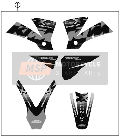 KTM 450 XC CROSS COUNTRY Europe 2004 Decal for a 2004 KTM 450 XC CROSS COUNTRY Europe