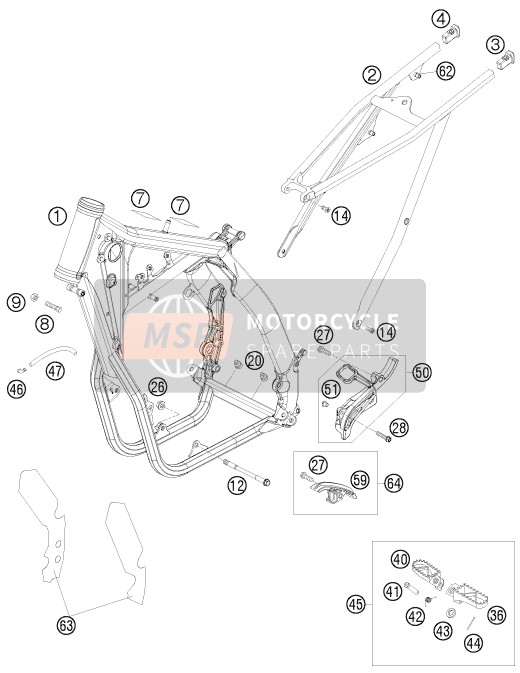 KTM 450 XCR-W USA 2008 Cuadro para un 2008 KTM 450 XCR-W USA