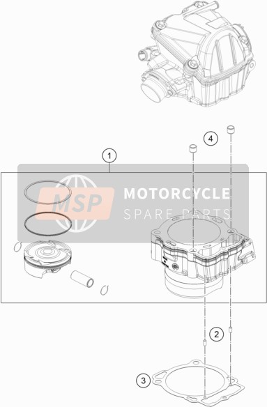 KTM 500 EXC-F Europe 2017 Cylinder for a 2017 KTM 500 EXC-F Europe