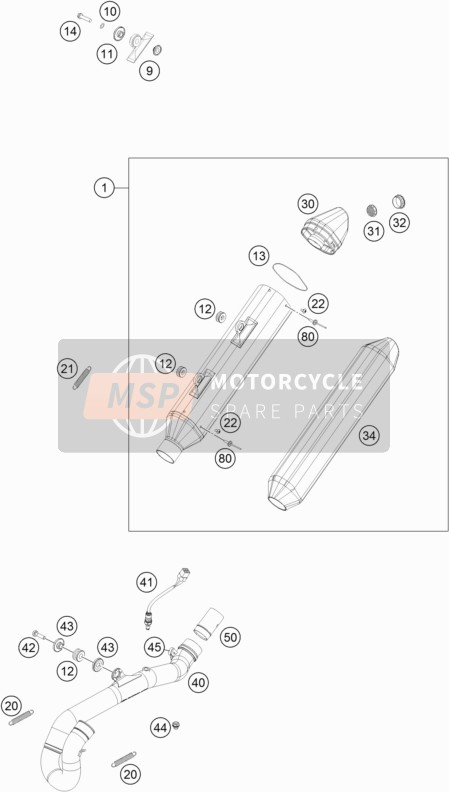 79605009000, Exhaust Manifold Exc, KTM, 0