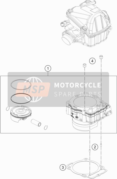 KTM 500 EXC-F Europe 2018 Cylinder for a 2018 KTM 500 EXC-F Europe