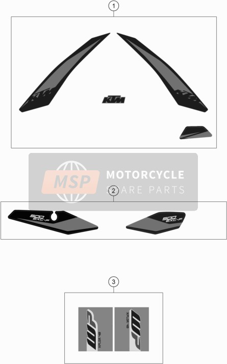 KTM 500 EXC-F Europe 2019 Decal for a 2019 KTM 500 EXC-F Europe