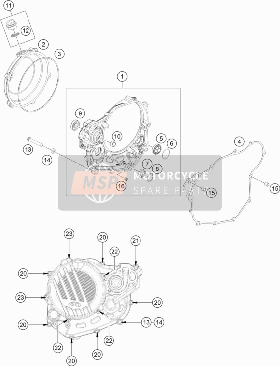 KTM 500 EXC-F Europe 2020 Couvercle d'embrayage pour un 2020 KTM 500 EXC-F Europe