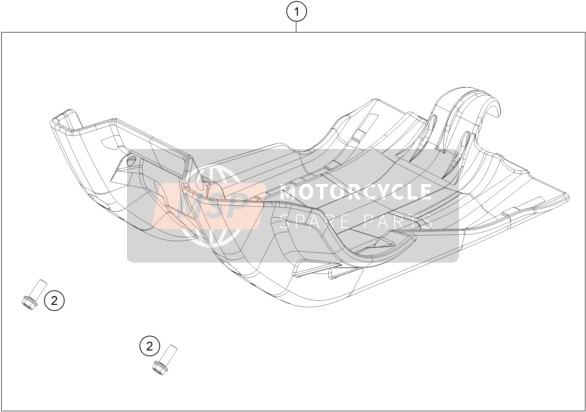 KTM 500 EXC-F Six Days USA 2020 Motorbescherming voor een 2020 KTM 500 EXC-F Six Days USA