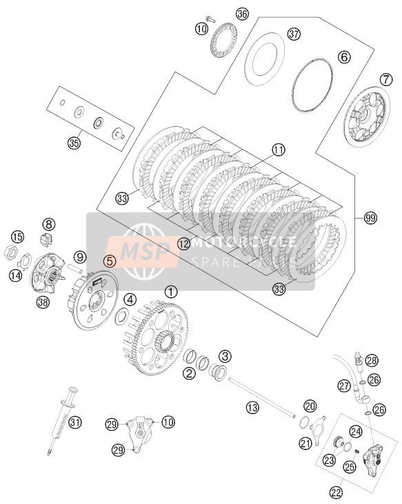 KTM 500 EXC USA 2012 Clutch for a 2012 KTM 500 EXC USA