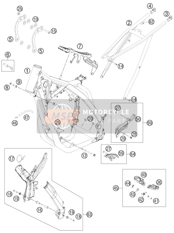 KTM 500 EXC Europe 2012 Frame for a 2012 KTM 500 EXC Europe