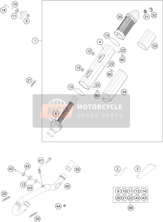KTM 500 EXC USA 2014 Impianto di scarico per un 2014 KTM 500 EXC USA